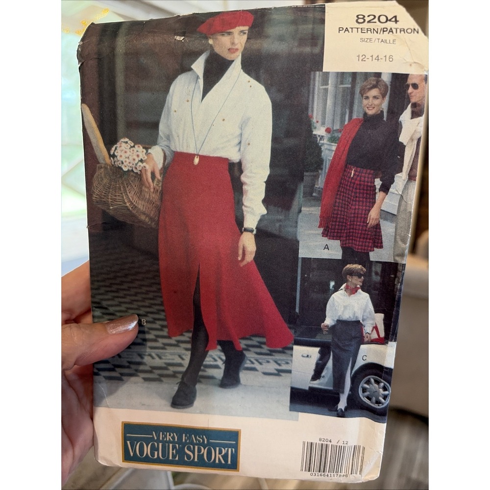 Vintage Vogue Sport 1991 Sewing Pattern 8205 Size 12-16 Uncut Skirt